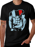 Muscled Cartoon Graphic Tee - Black