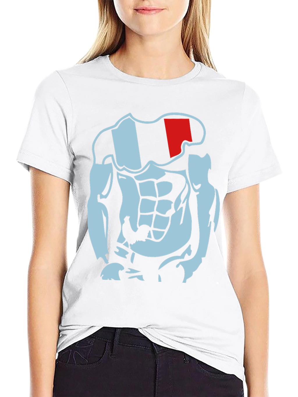 Muscled Cartoon Graphic Tee - Black