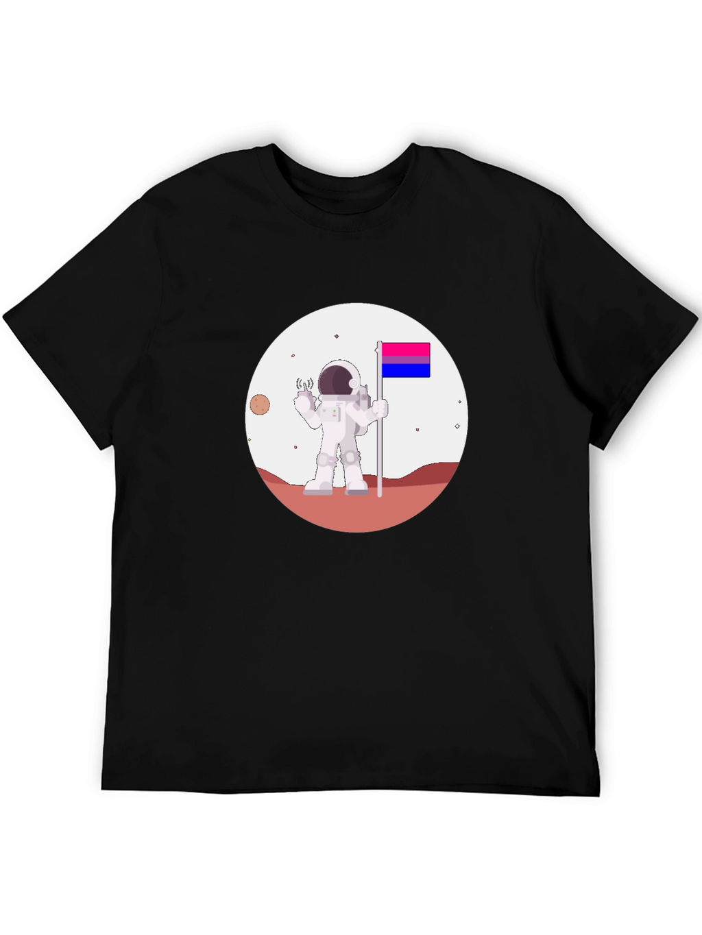 Bisexual Pride Astronaut Black T-Shirt