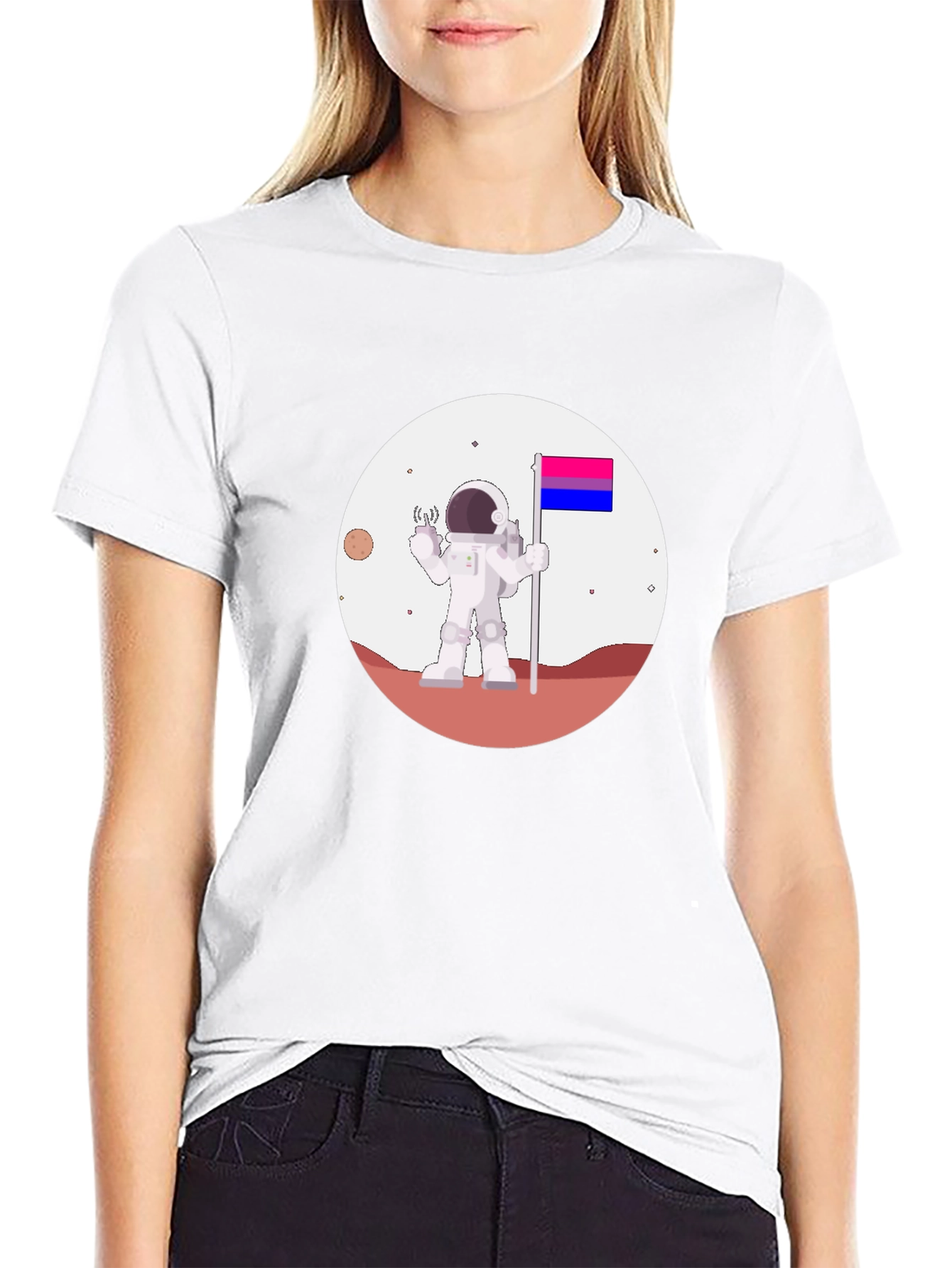 Bisexual Pride Astronaut Black T-Shirt
