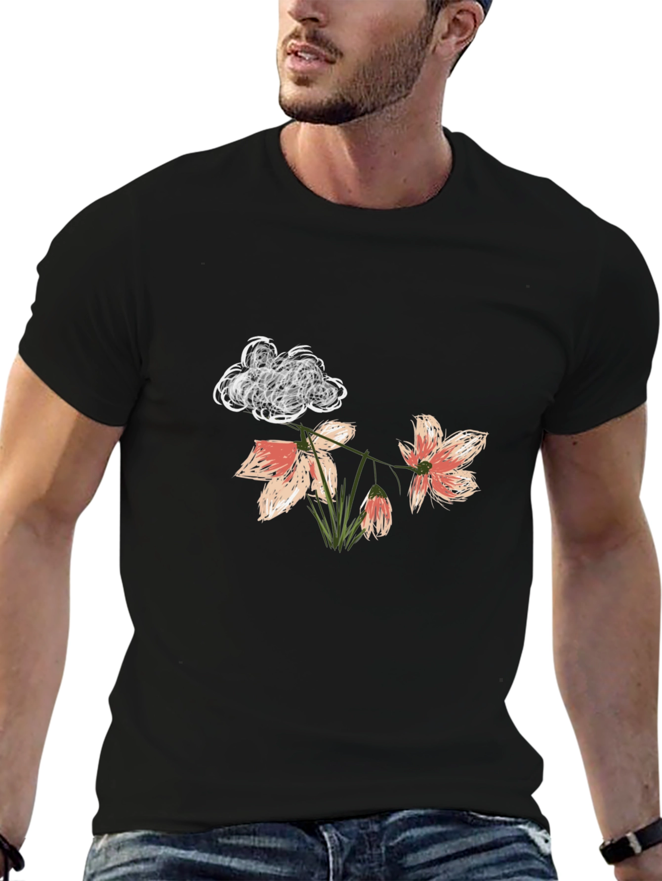 Floral Cloud T-Shirt - Unique Graphic Tee