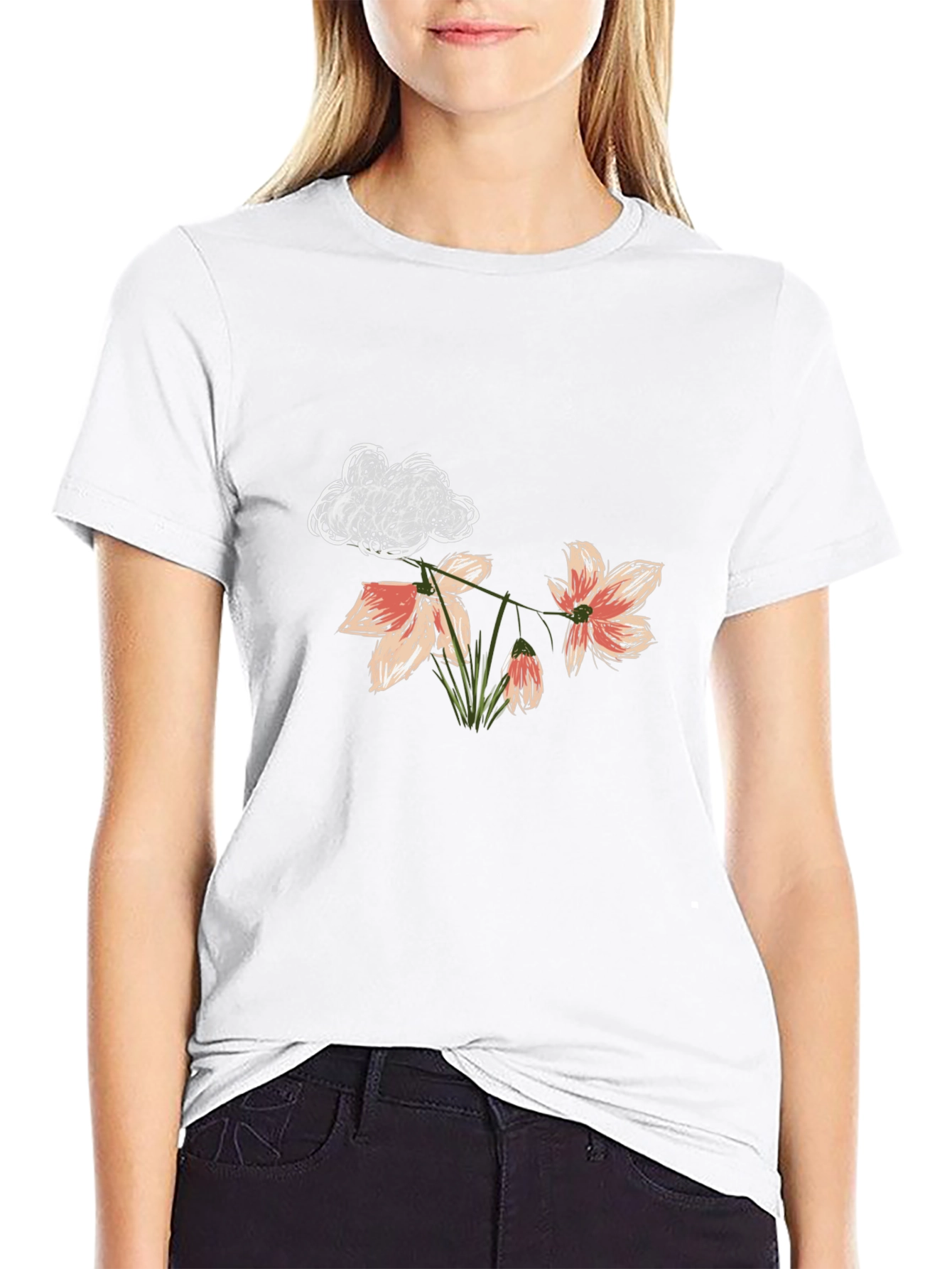 Floral Cloud T-Shirt - Unique Graphic Tee