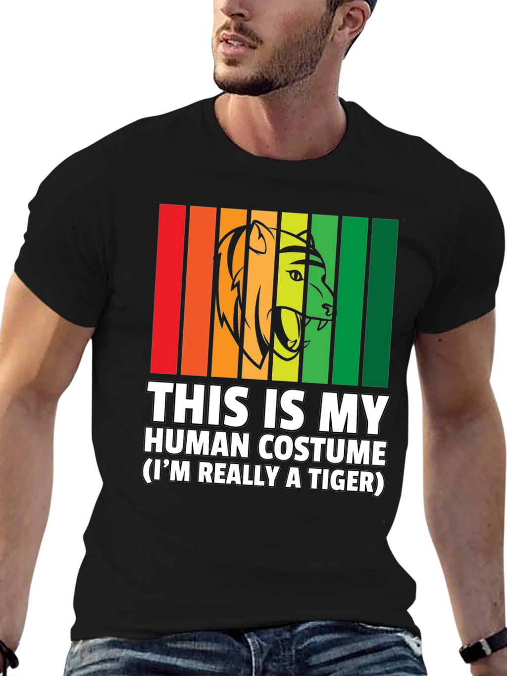 Human Costume Funny Tiger T-Shirt