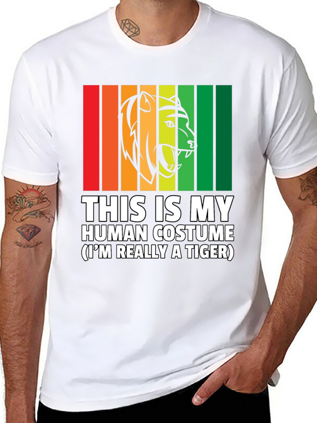 Human Costume Funny Tiger T-Shirt