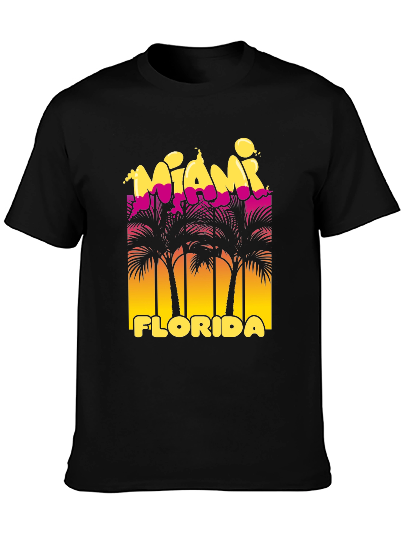 Miami Florida Palm Tree Graphic Print T-Shirt