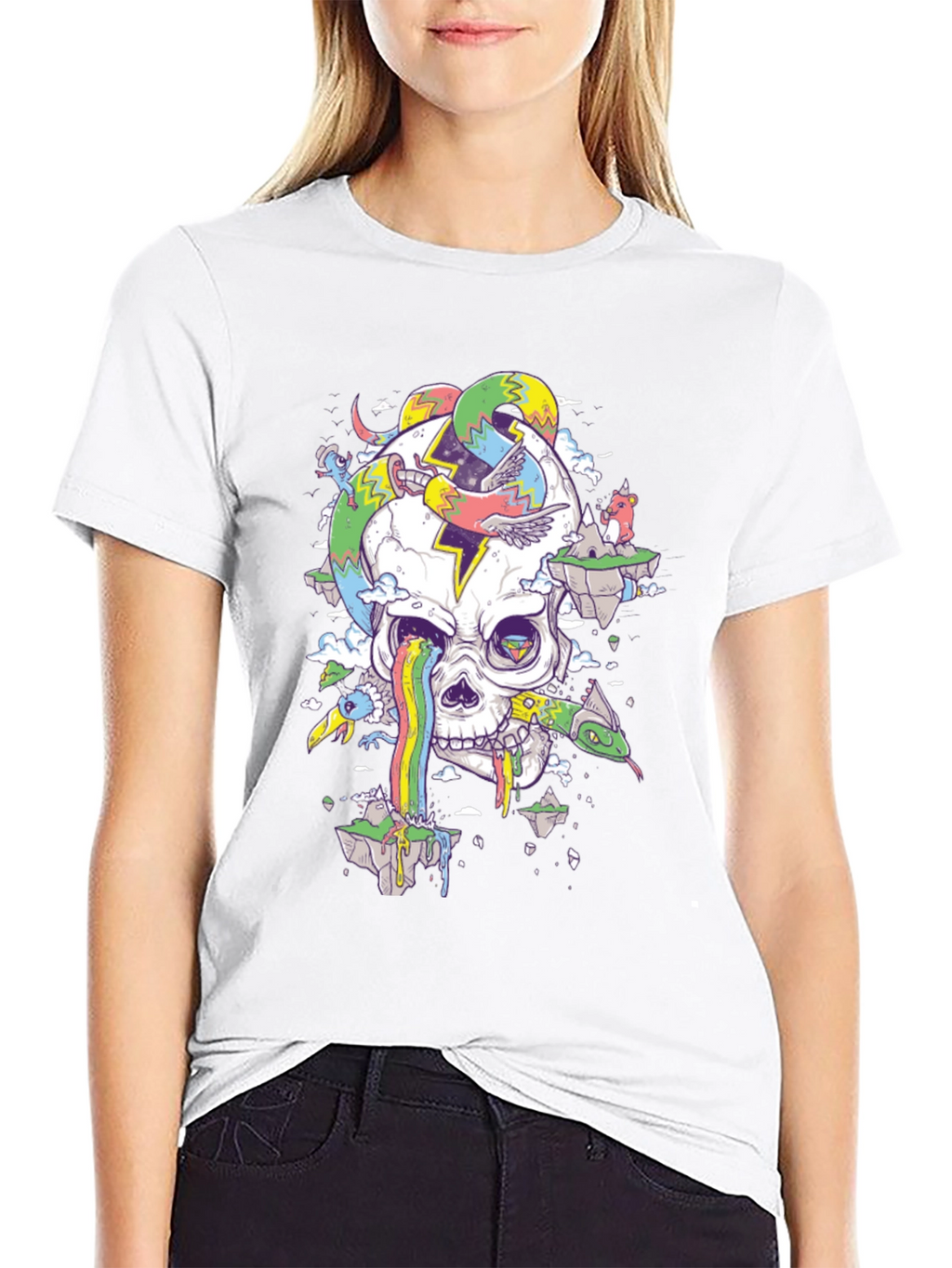 Psychedelic Skull T-Shirt: Mind-Bending Graphic Tee