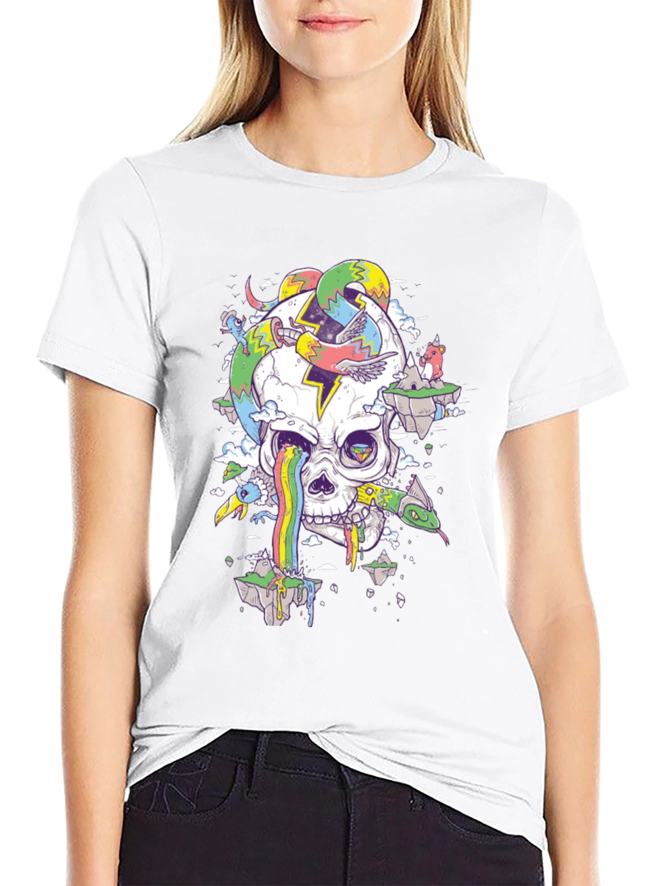 Psychedelic Skull T-Shirt: Mind-Bending Graphic Tee