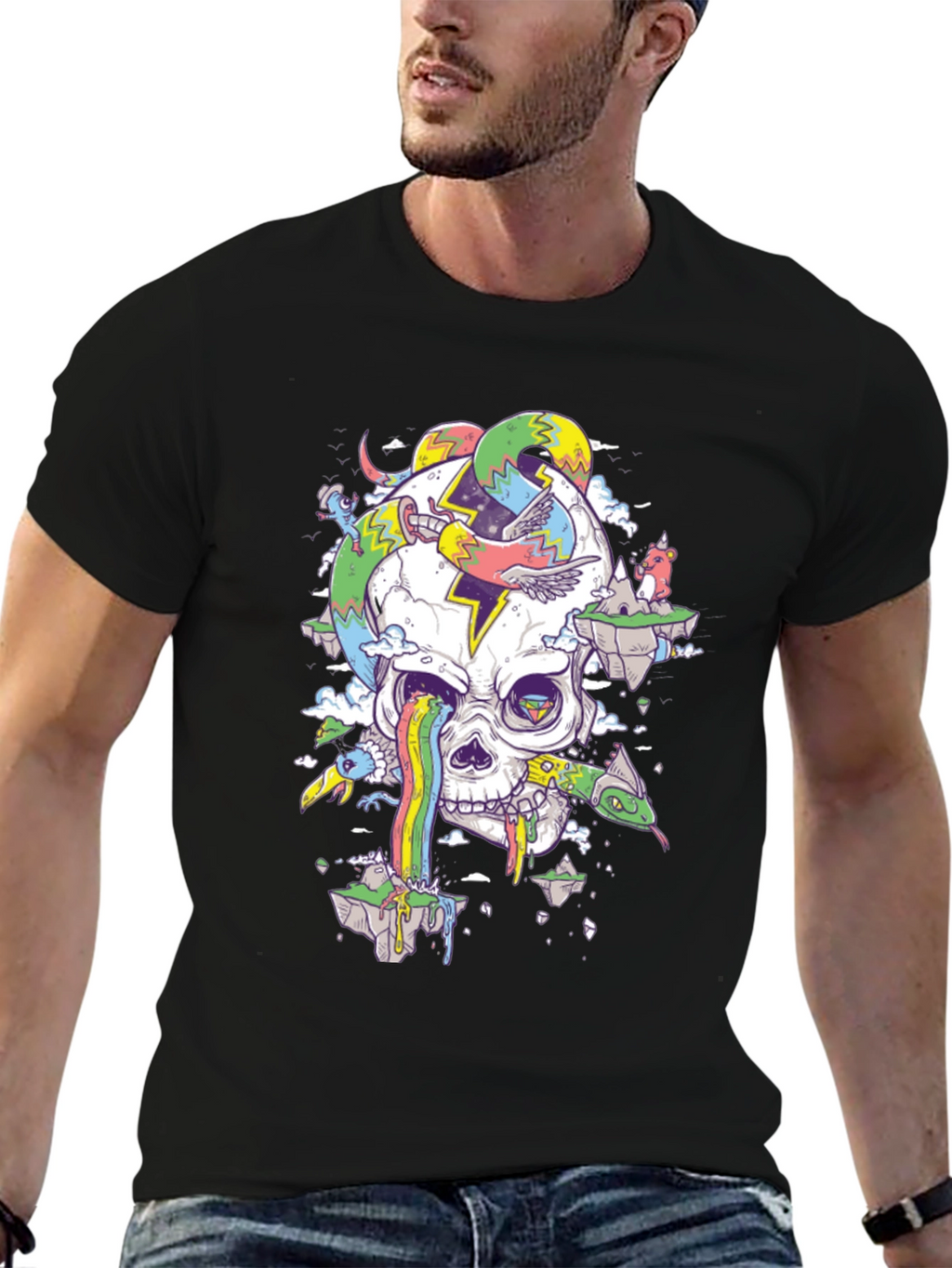 Psychedelic Skull T-Shirt: Mind-Bending Graphic Tee