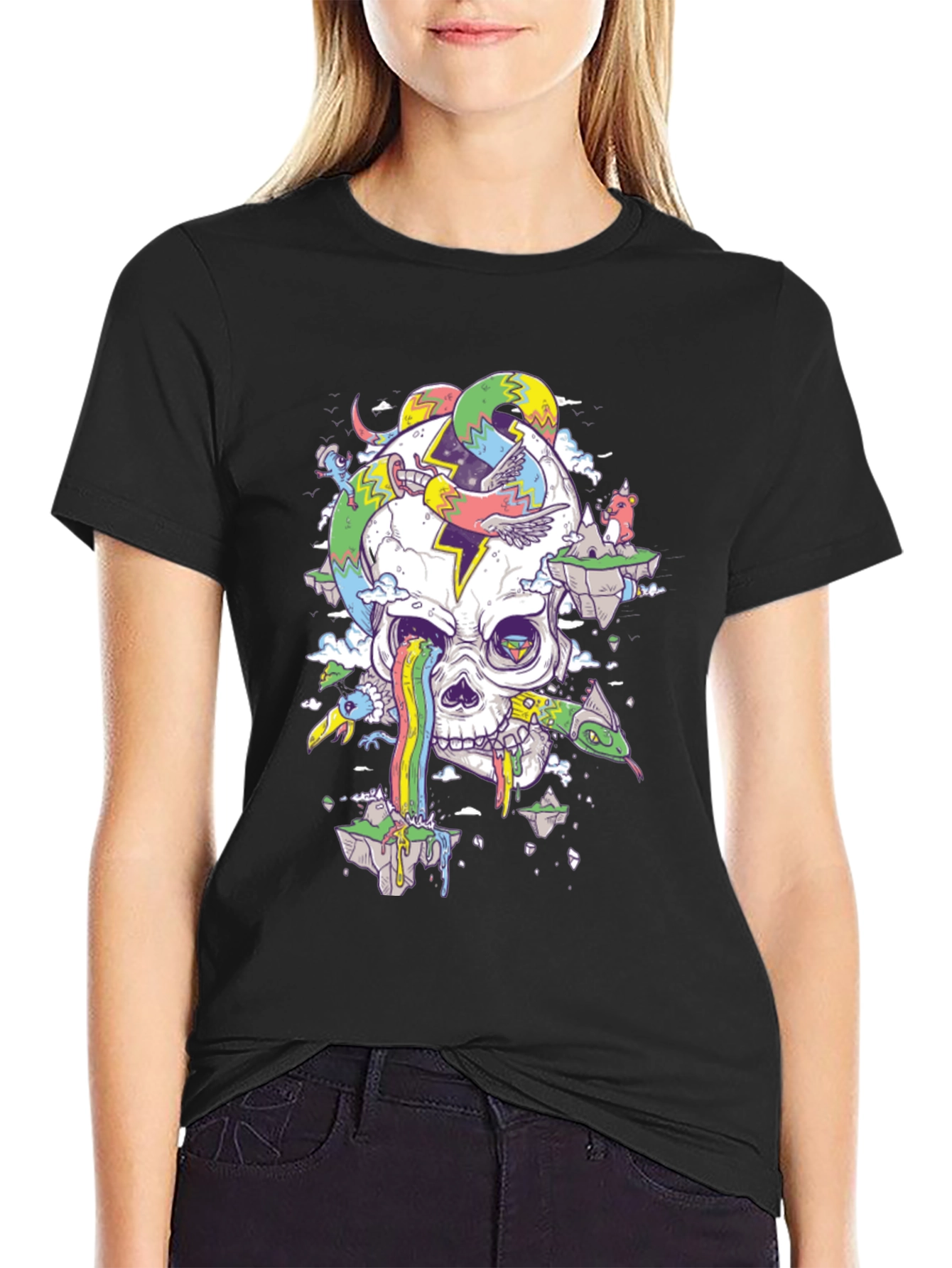 Psychedelic Skull T-Shirt: Mind-Bending Graphic Tee