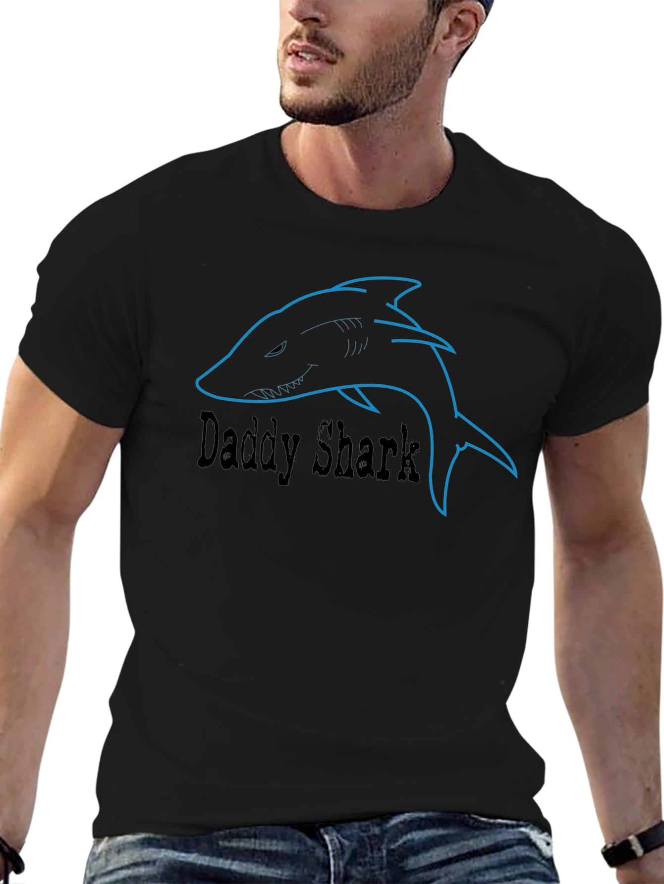 Daddy Shark T-Shirt - Black Cotton Tee