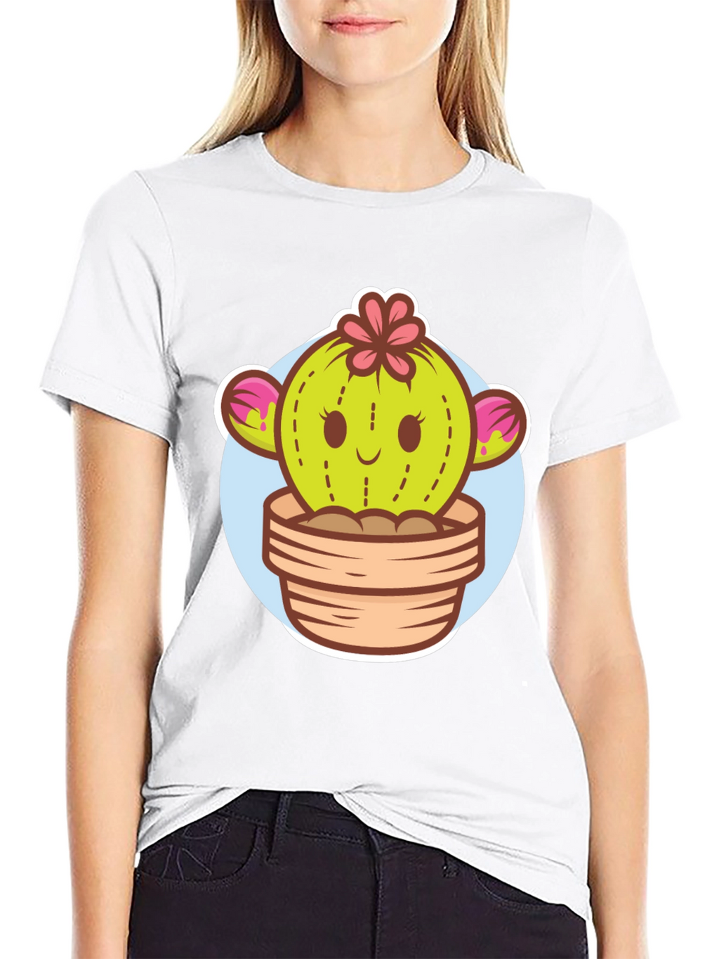 Cute Cactus Potted Plant Graphic Tee