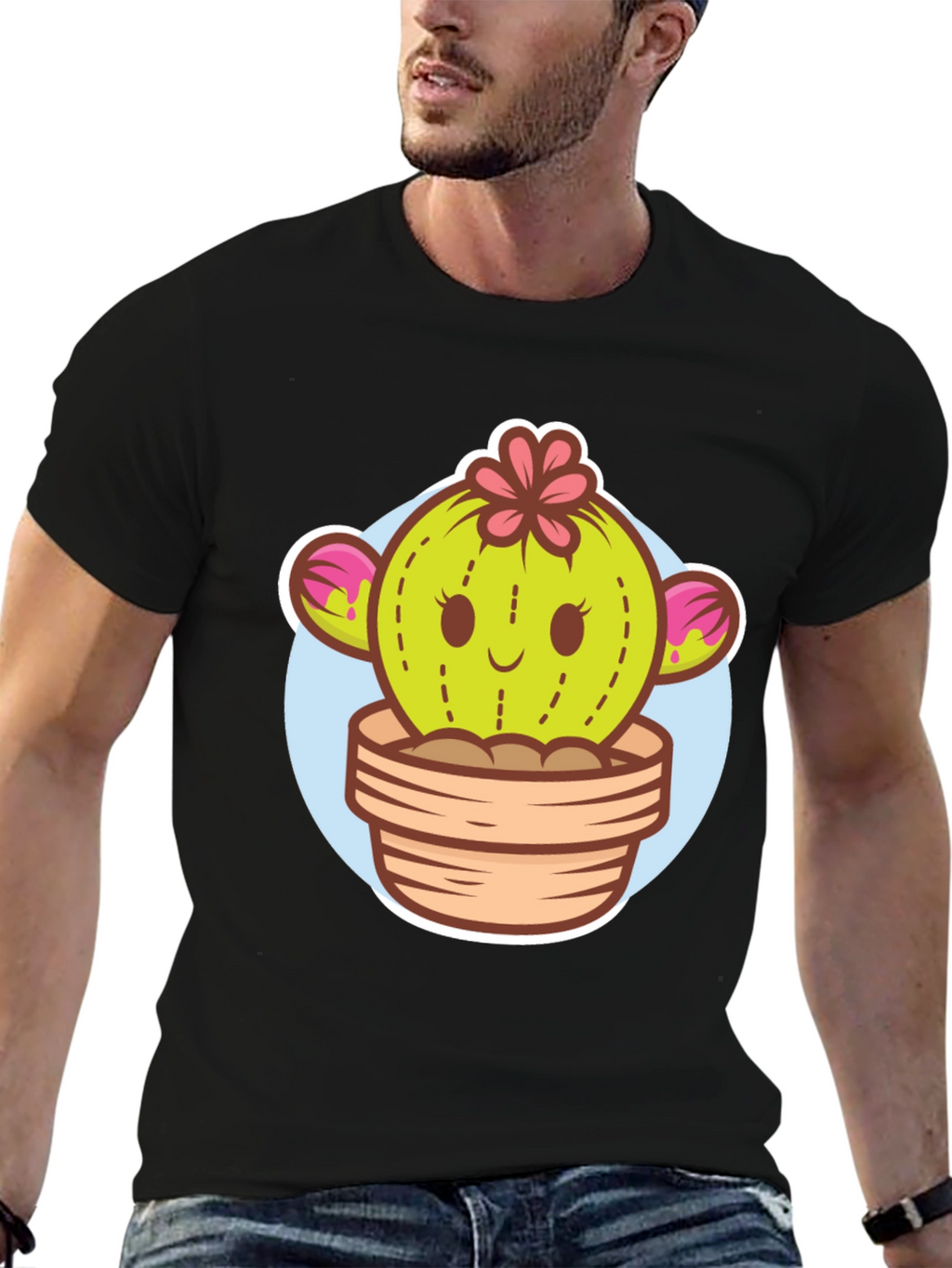 Cute Cactus Potted Plant Graphic Tee