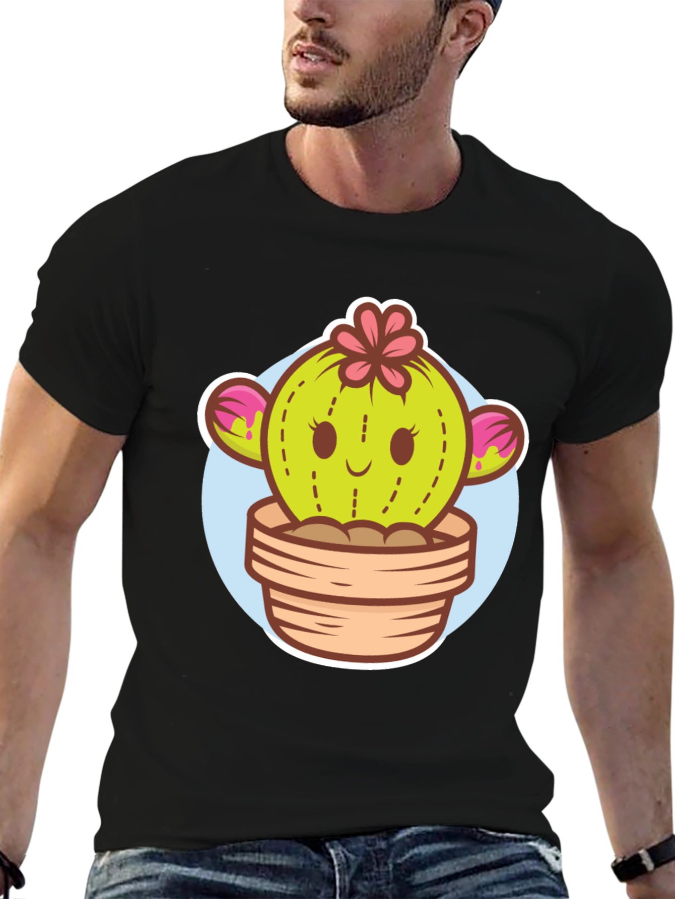 Cute Cactus Potted Plant Graphic Tee