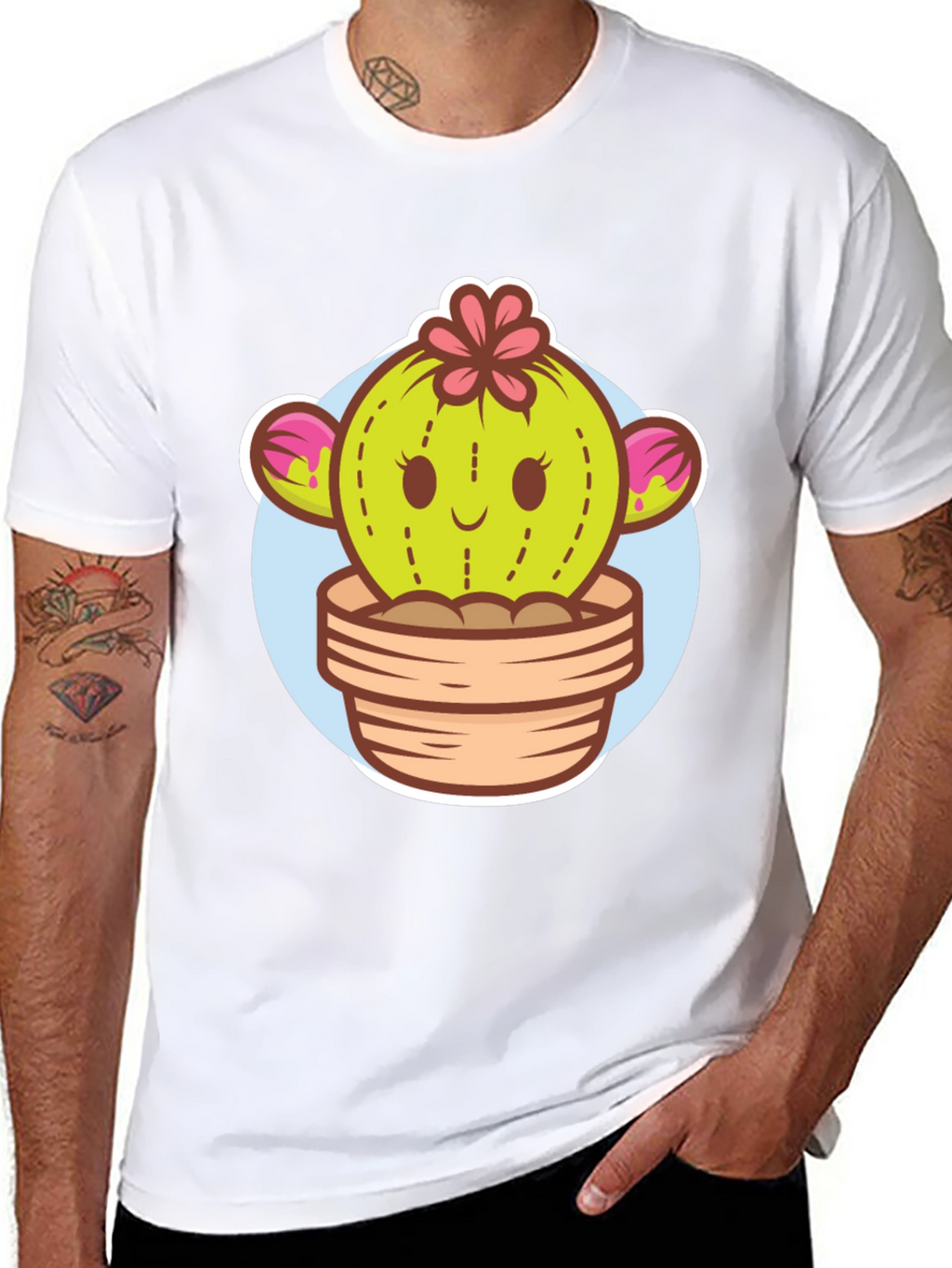 Cute Cactus Potted Plant Graphic Tee