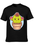 Cute Cactus Potted Plant Graphic Tee