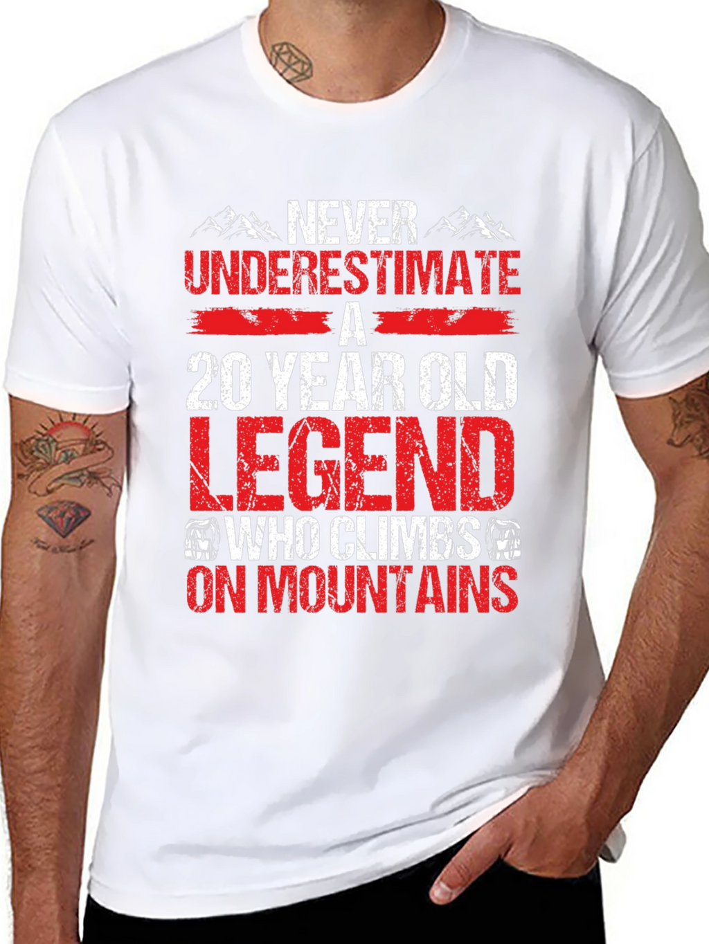 20 Year Old Legend Climbs Mountains T-Shirt