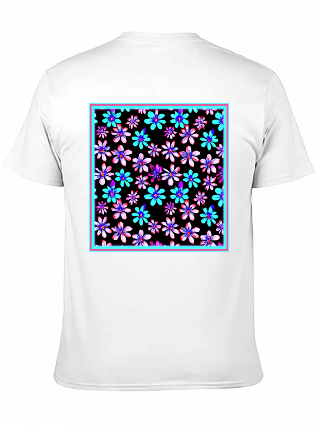 Vibrant Floral Print Black T-Shirt