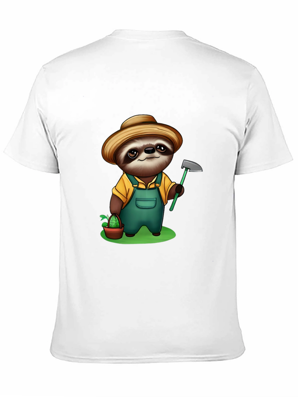 Sloth Farmer Graphic Tee - Cute Cartoon Design