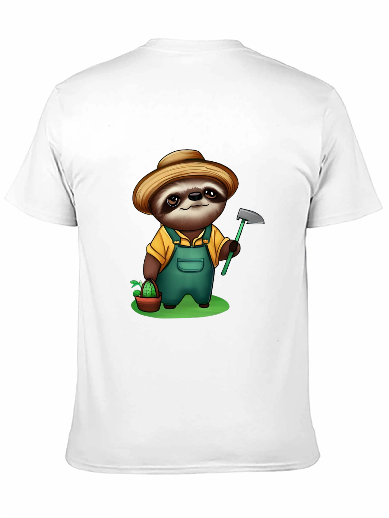 Sloth Farmer Graphic Tee - Cute Cartoon Design