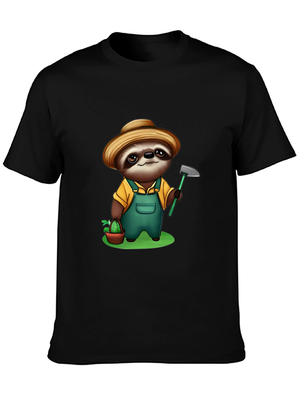 Sloth Farmer Graphic Tee - Cute Cartoon Design