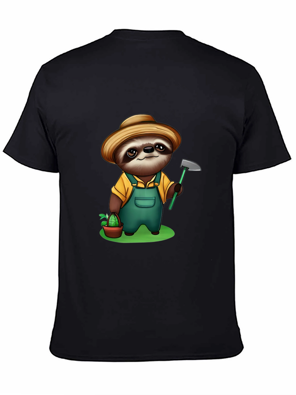 Sloth Farmer Graphic Tee - Cute Cartoon Design