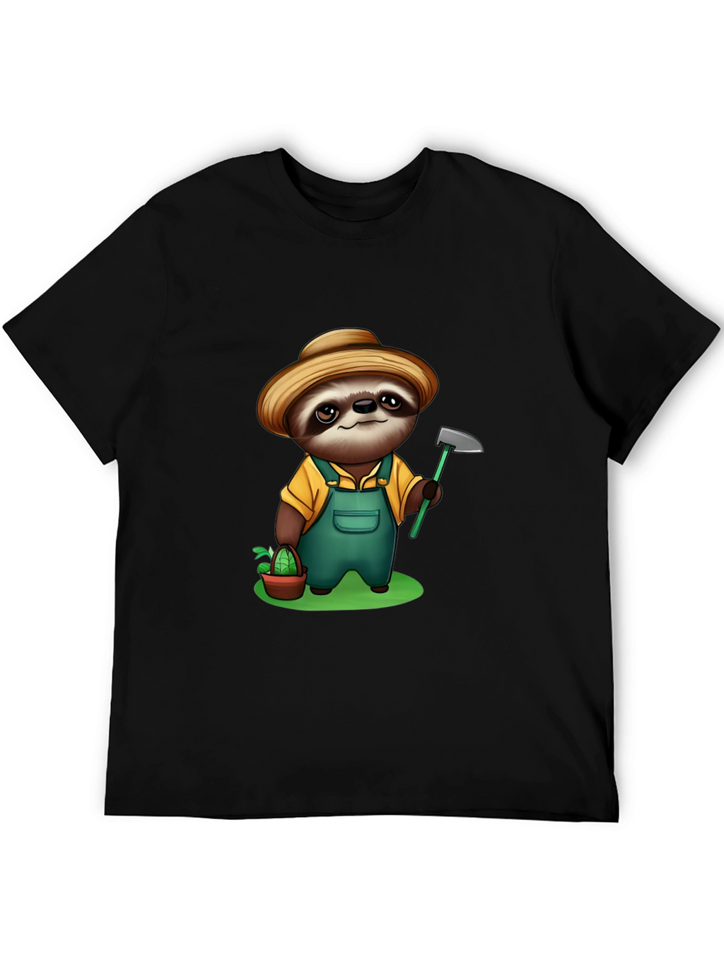 Sloth Farmer Graphic Tee - Cute Cartoon Design