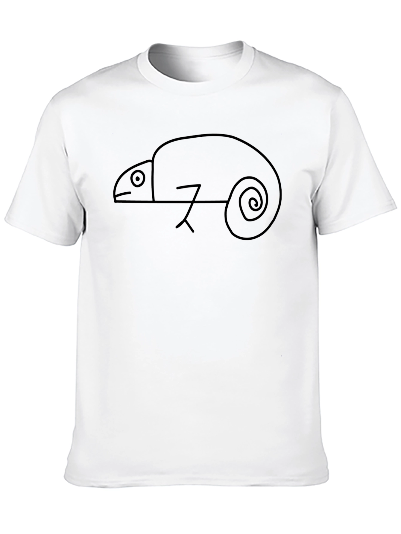 Minimalist Chameleon Graphic Tee - Black