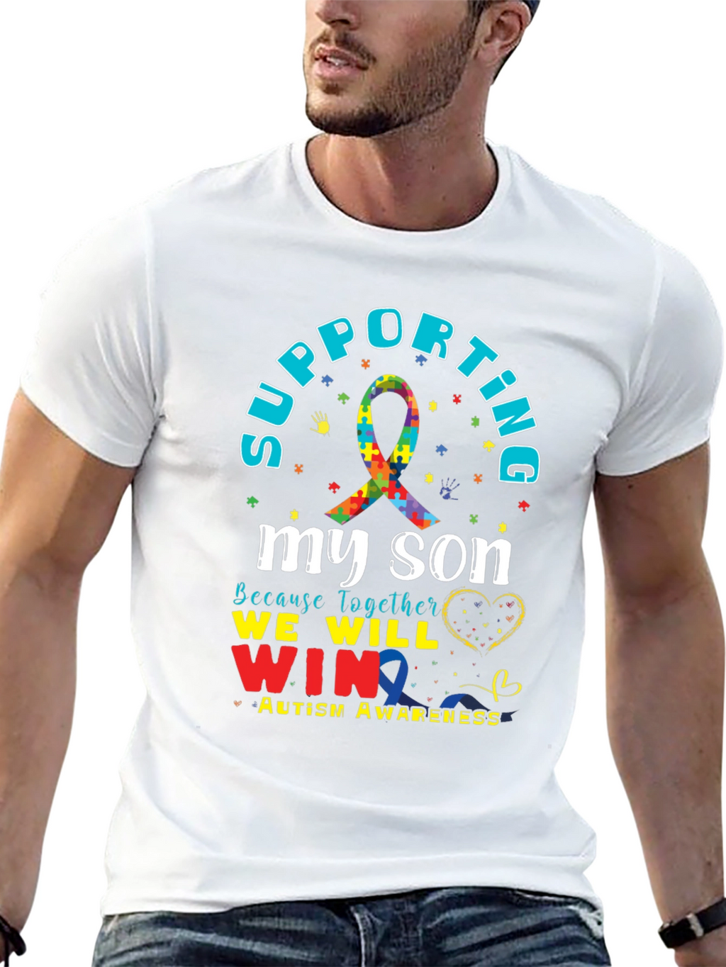Supporting My Son Autism Awareness T-Shirt