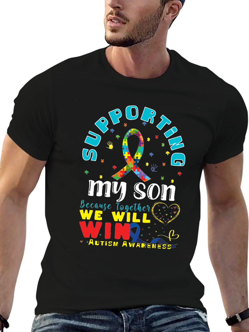 Supporting My Son Autism Awareness T-Shirt