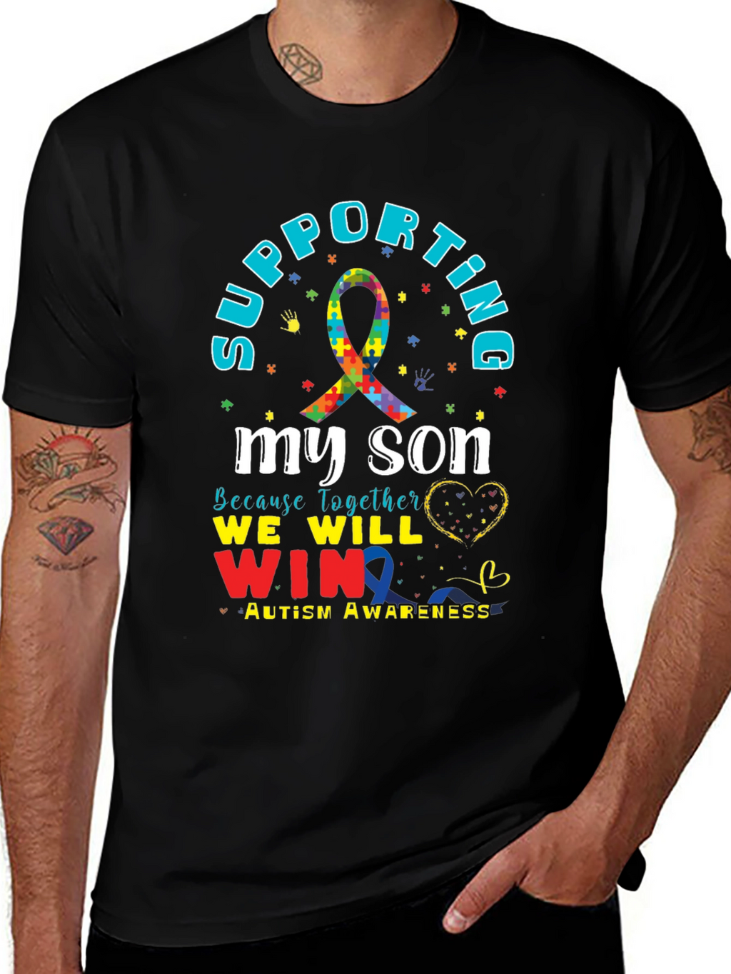 Supporting My Son Autism Awareness T-Shirt