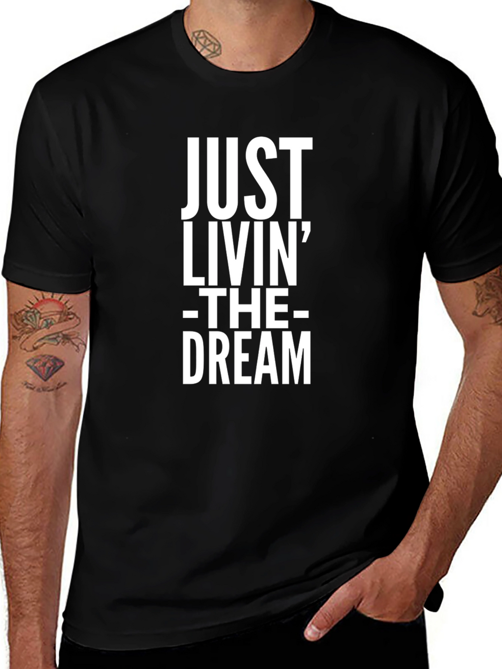 Just Livin The Dream Graphic Tee - Black