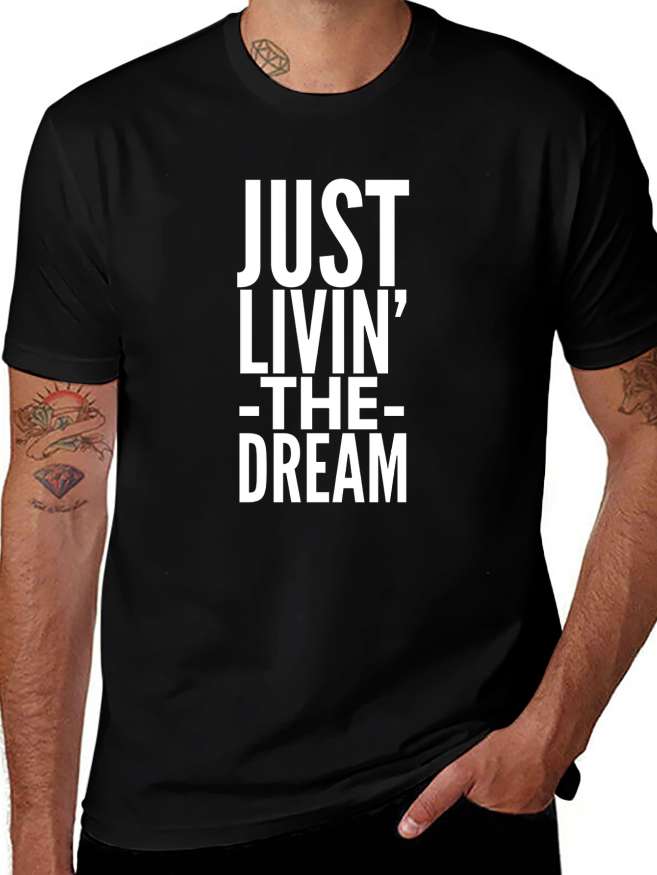Just Livin The Dream Graphic Tee - Black