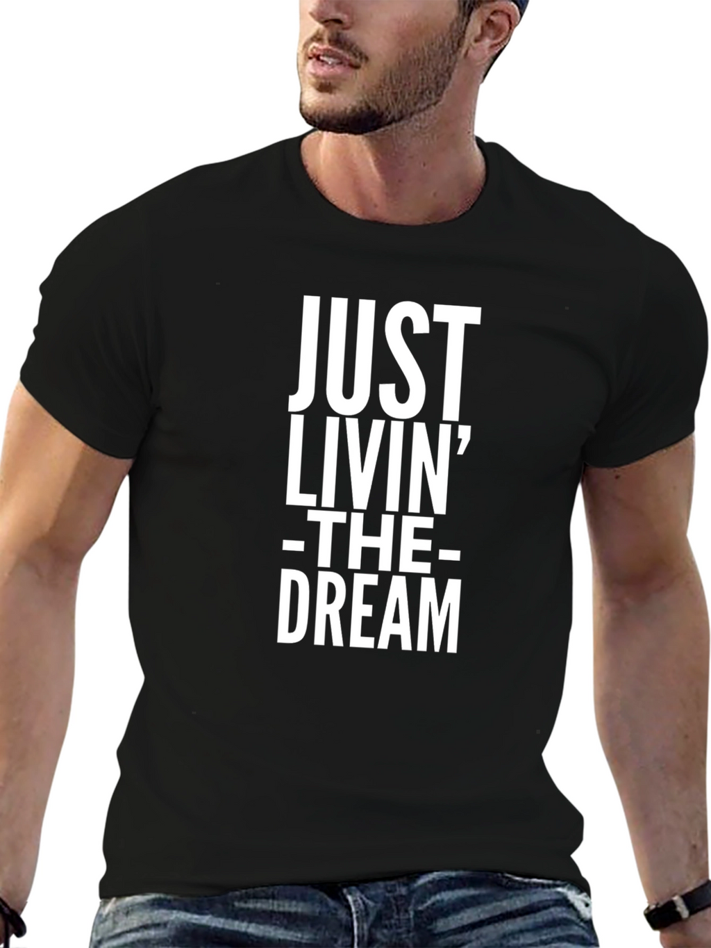 Just Livin The Dream Graphic Tee - Black