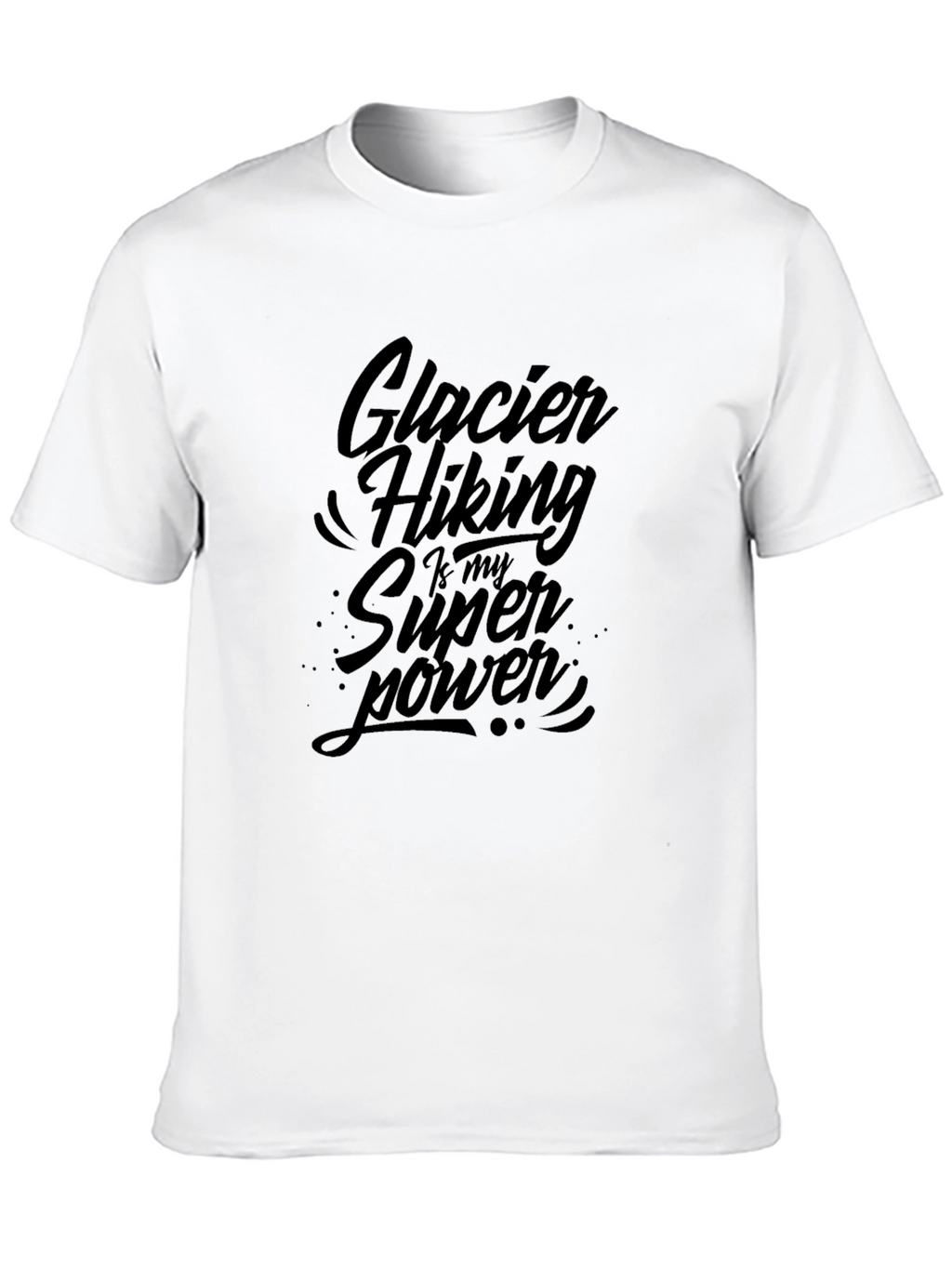 Glacier Hiking Super Power Black Graphic Tee