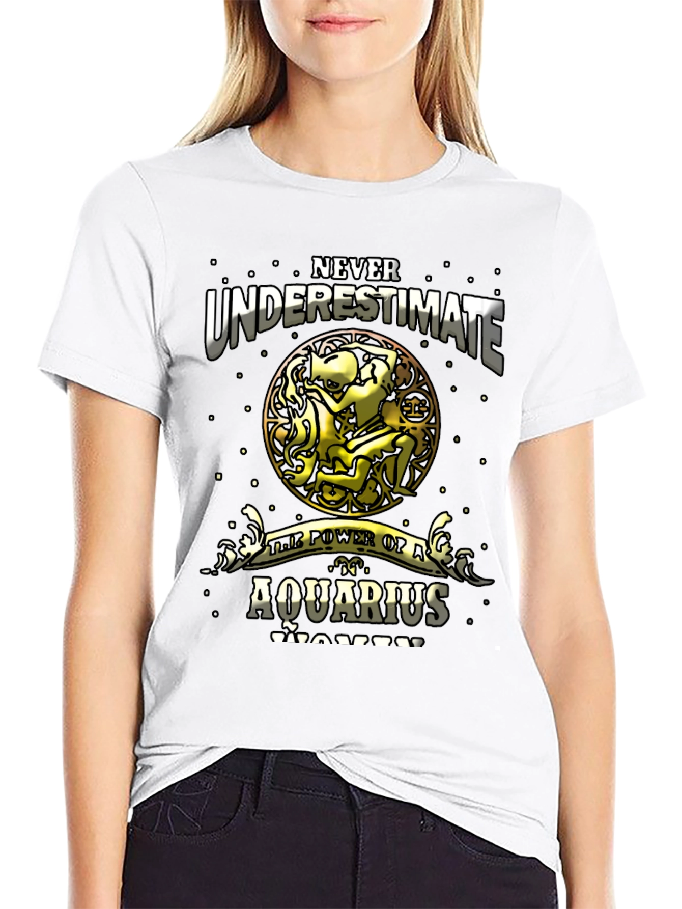 Aquarius Woman Power T-Shirt - Zodiac Gift