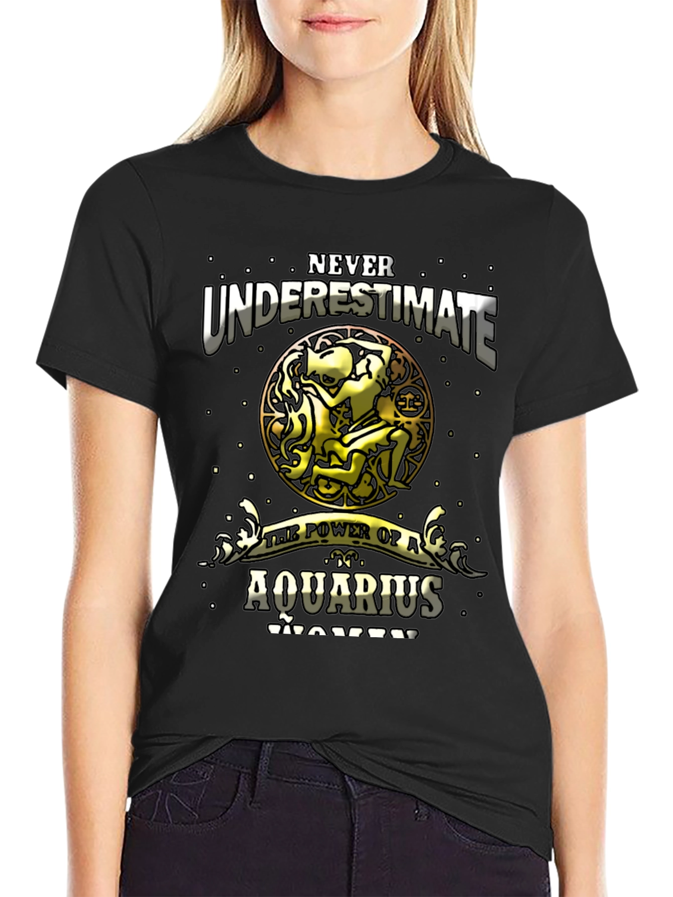Aquarius Woman Power T-Shirt - Zodiac Gift
