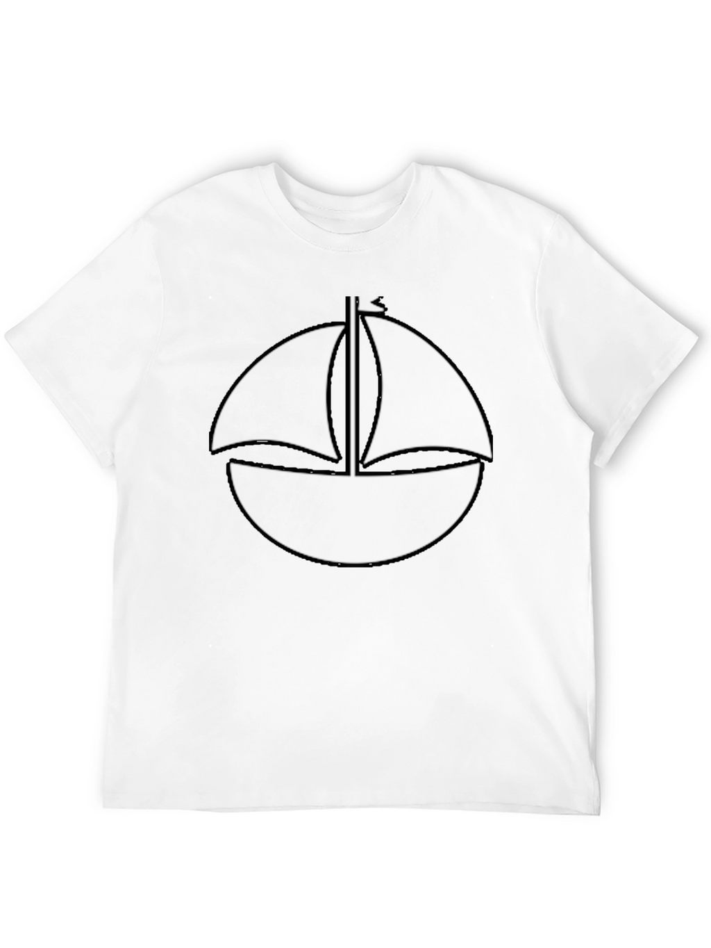 Minimalist Sailboat T-Shirt - Black Cotton Tee