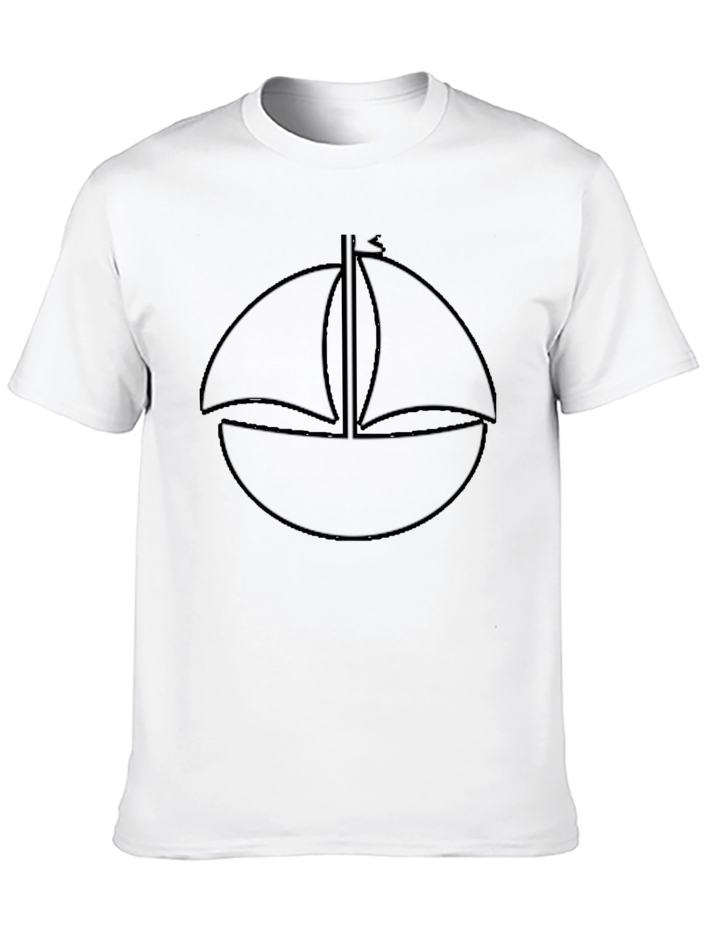Minimalist Sailboat T-Shirt - Black Cotton Tee