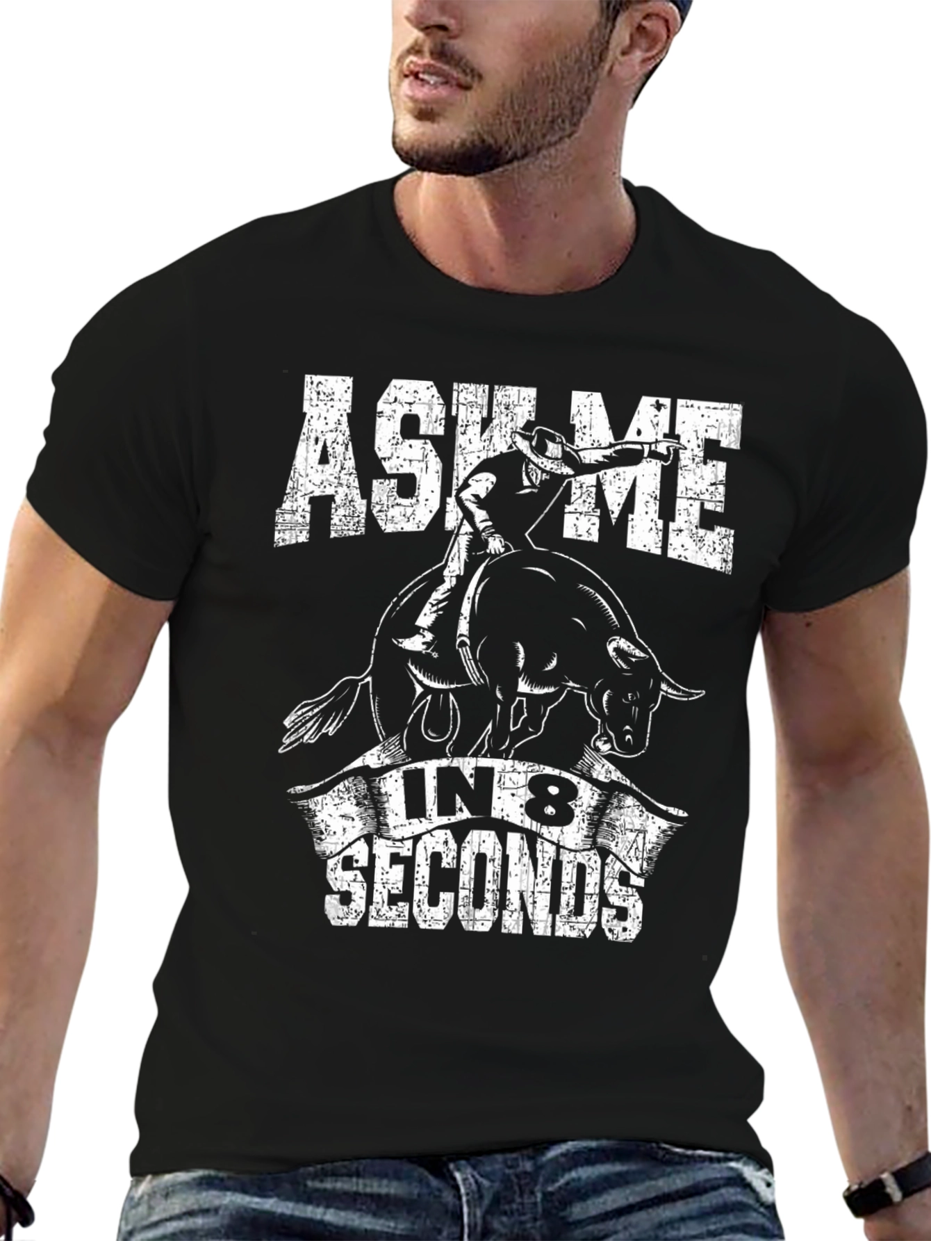 Ask Me in 8 Seconds Bull Riding T-Shirt