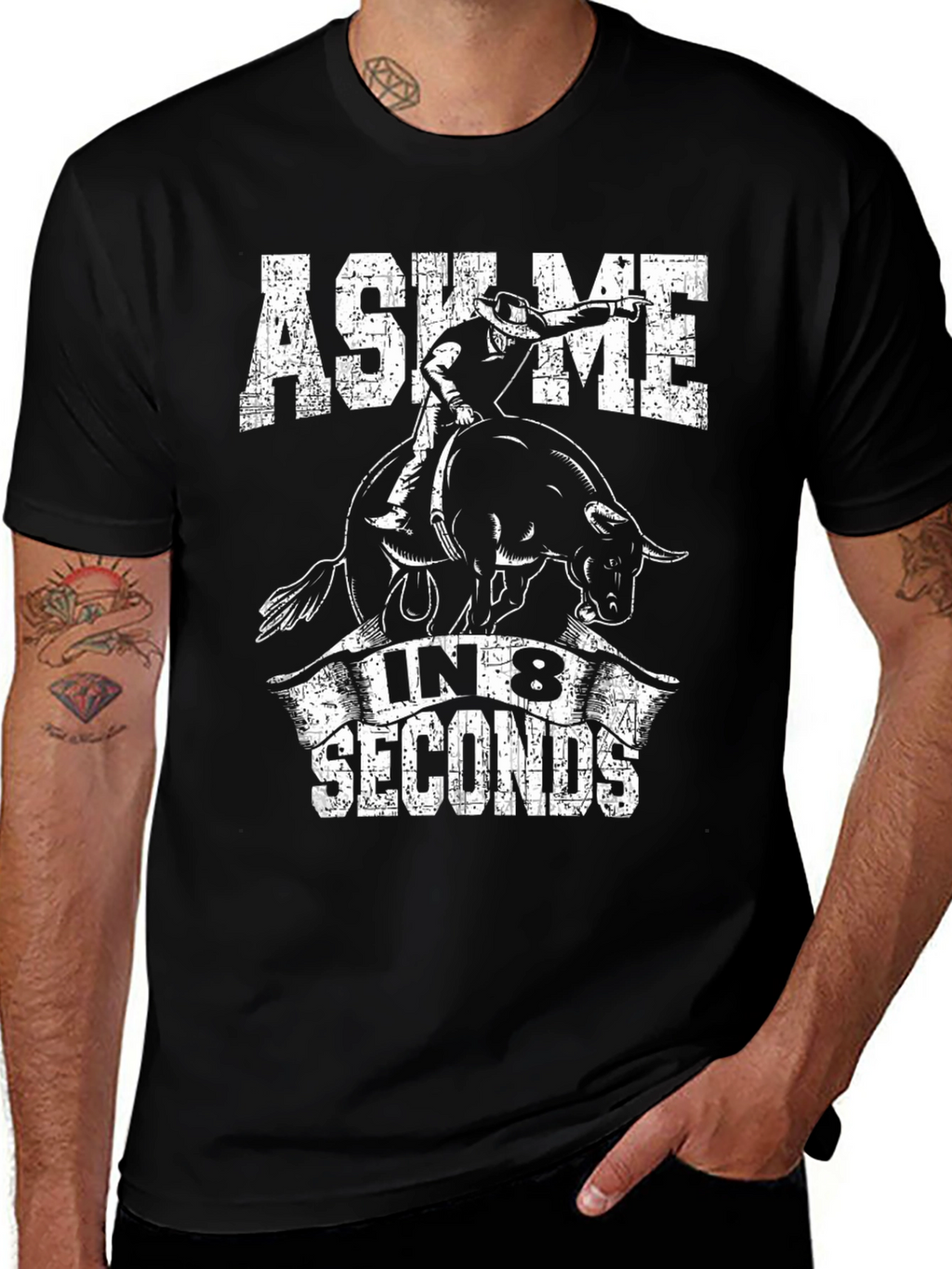 Ask Me in 8 Seconds Bull Riding T-Shirt