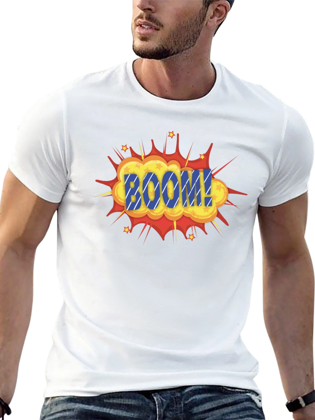 Boom Graphic Print Black T-Shirt