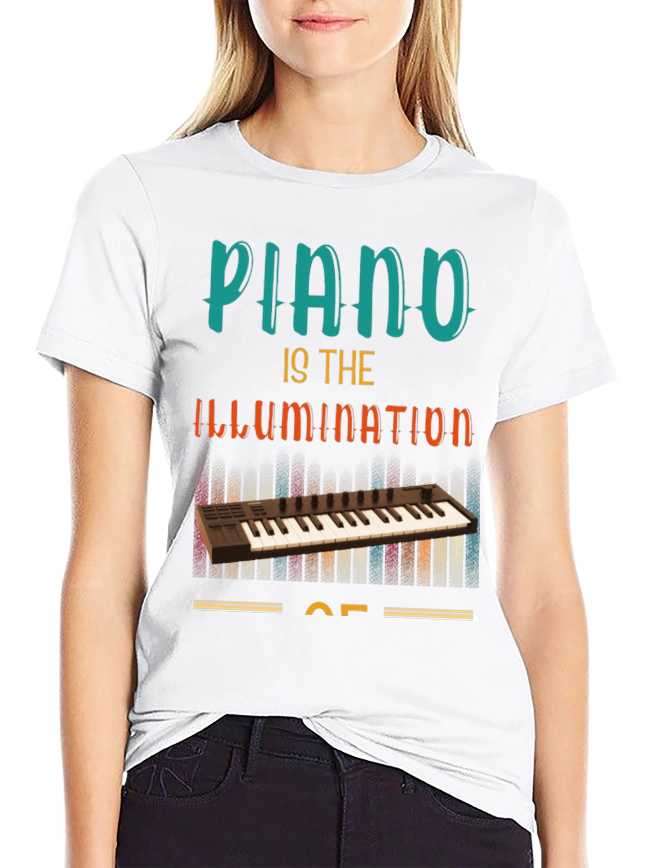 Piano Illumination T-Shirt - Music Lover Tee