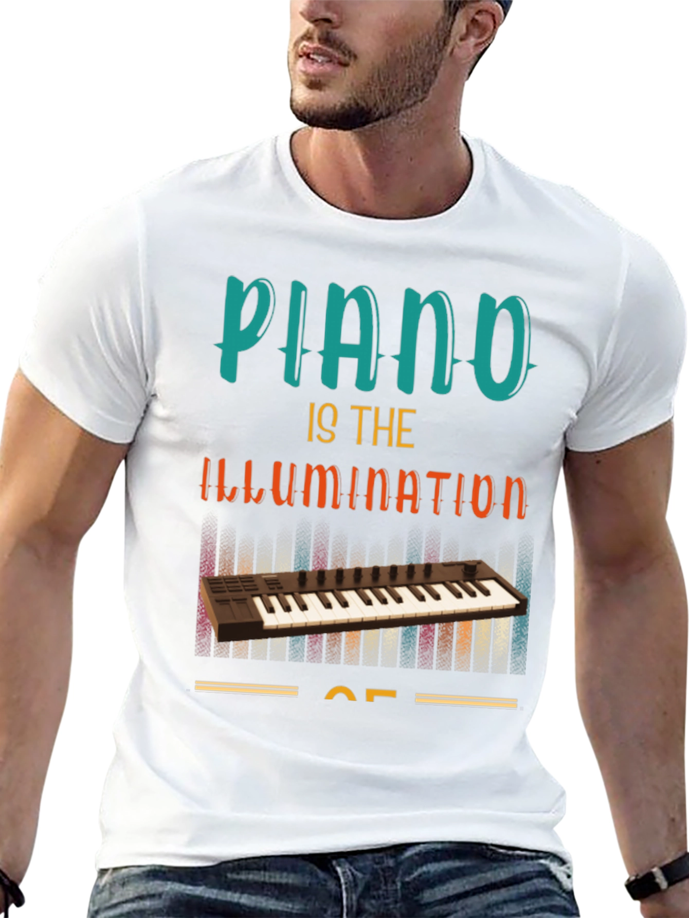 Piano Illumination T-Shirt - Music Lover Tee