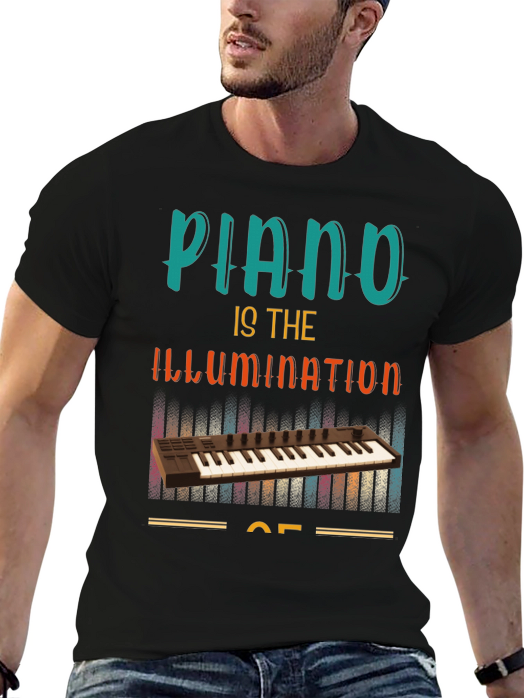 Piano Illumination T-Shirt - Music Lover Tee