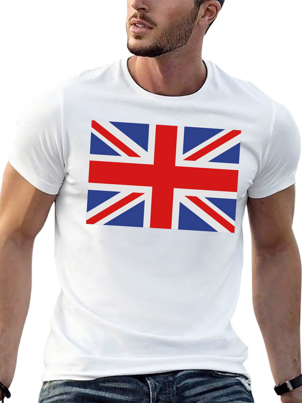 Union Jack Black Cotton T-Shirt