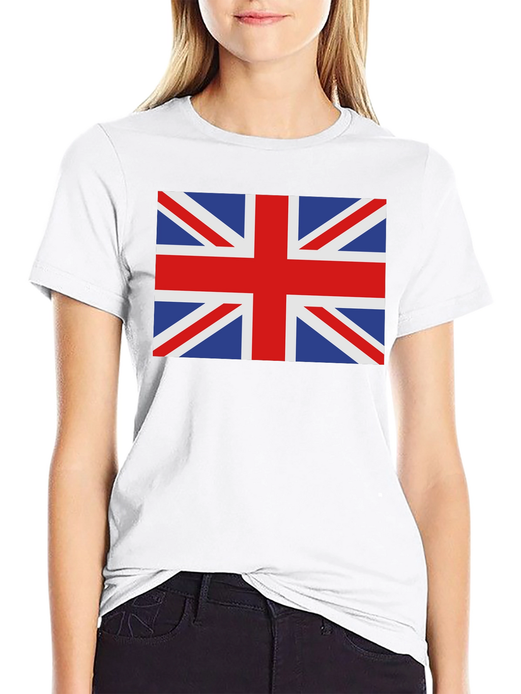 Union Jack Black Cotton T-Shirt