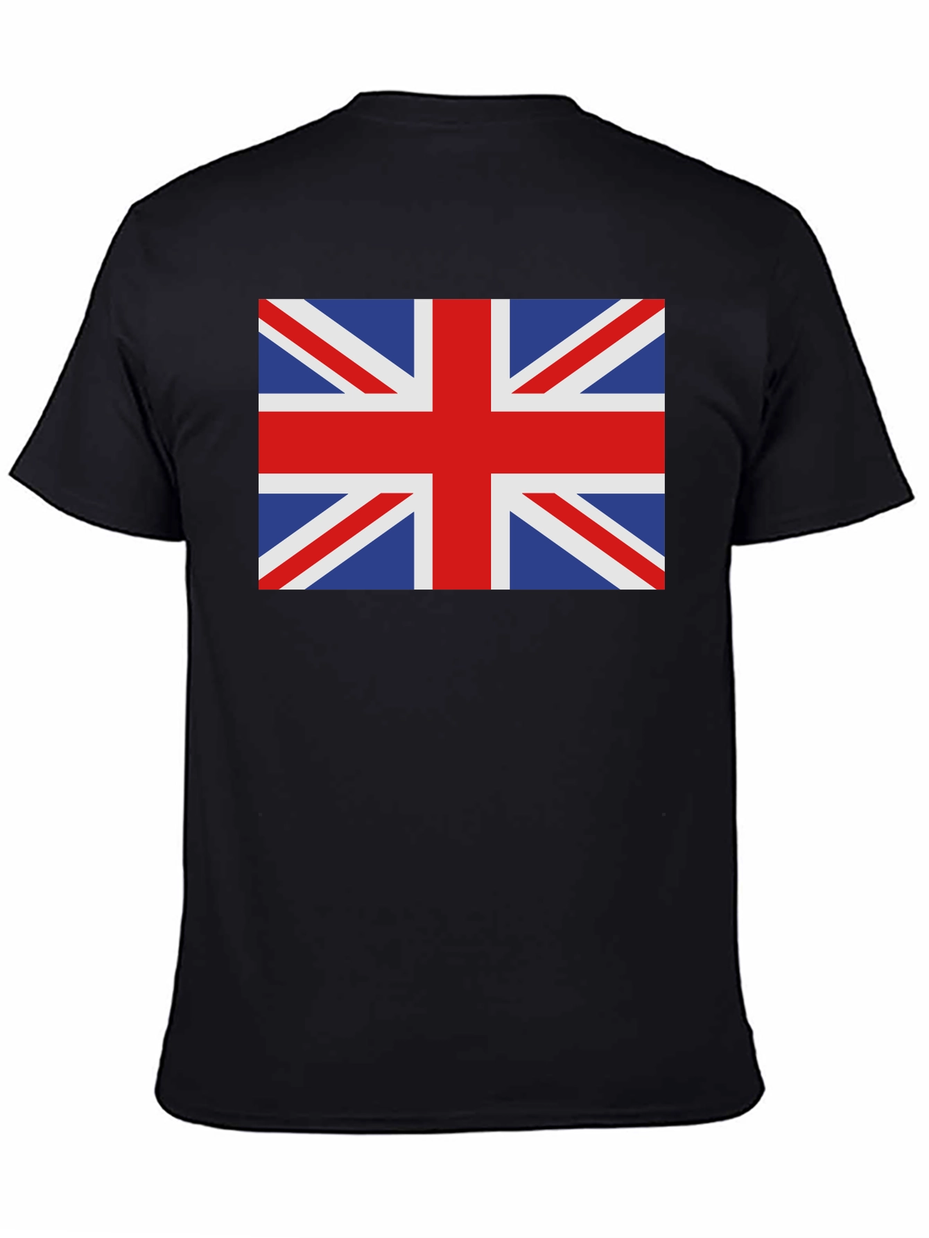 Union Jack Black Cotton T-Shirt