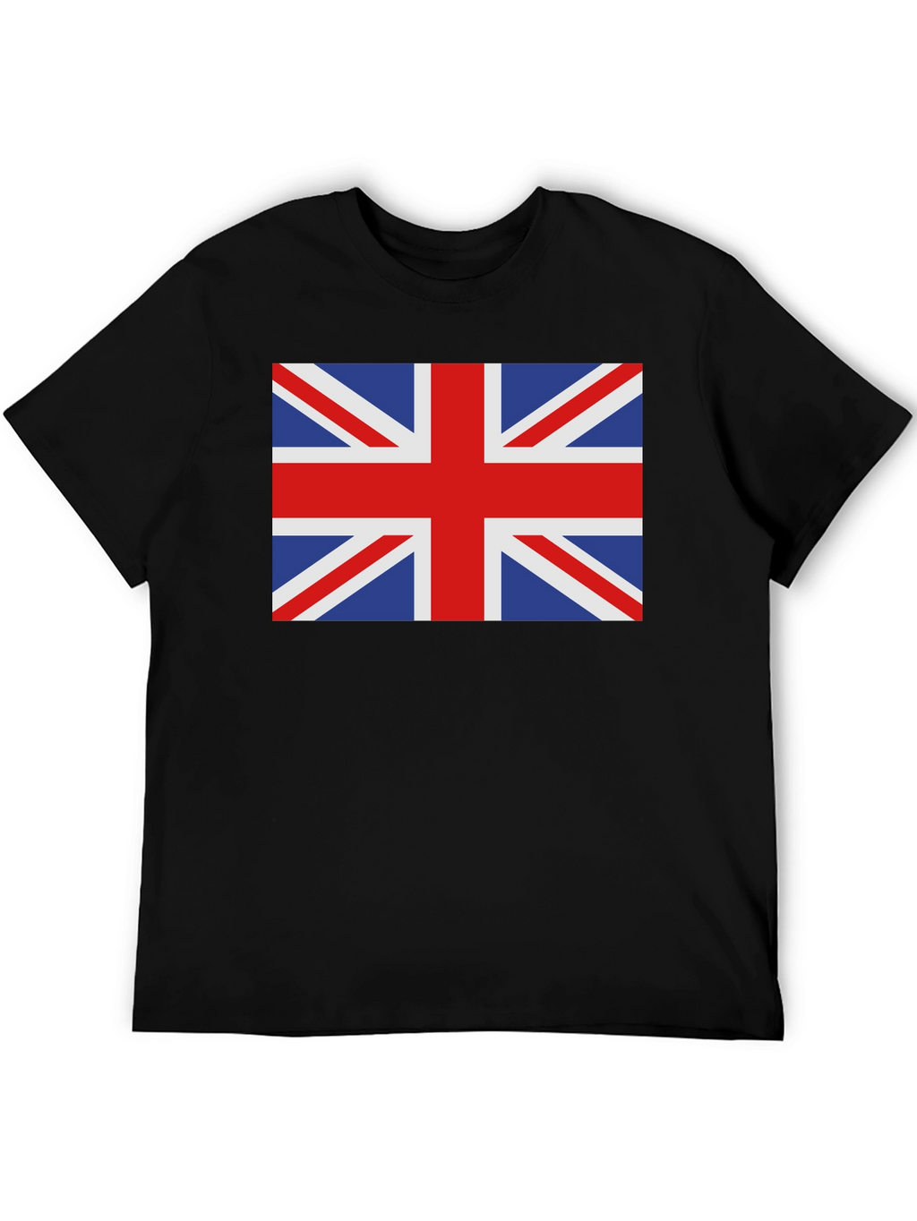 Union Jack Black Cotton T-Shirt