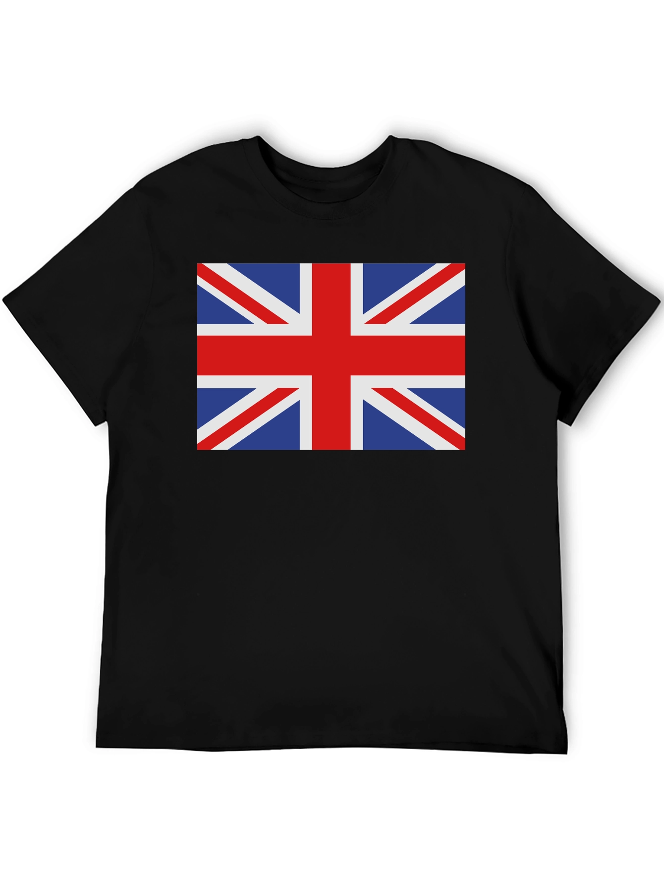 Union Jack Black Cotton T-Shirt