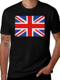 Union Jack Black Cotton T-Shirt